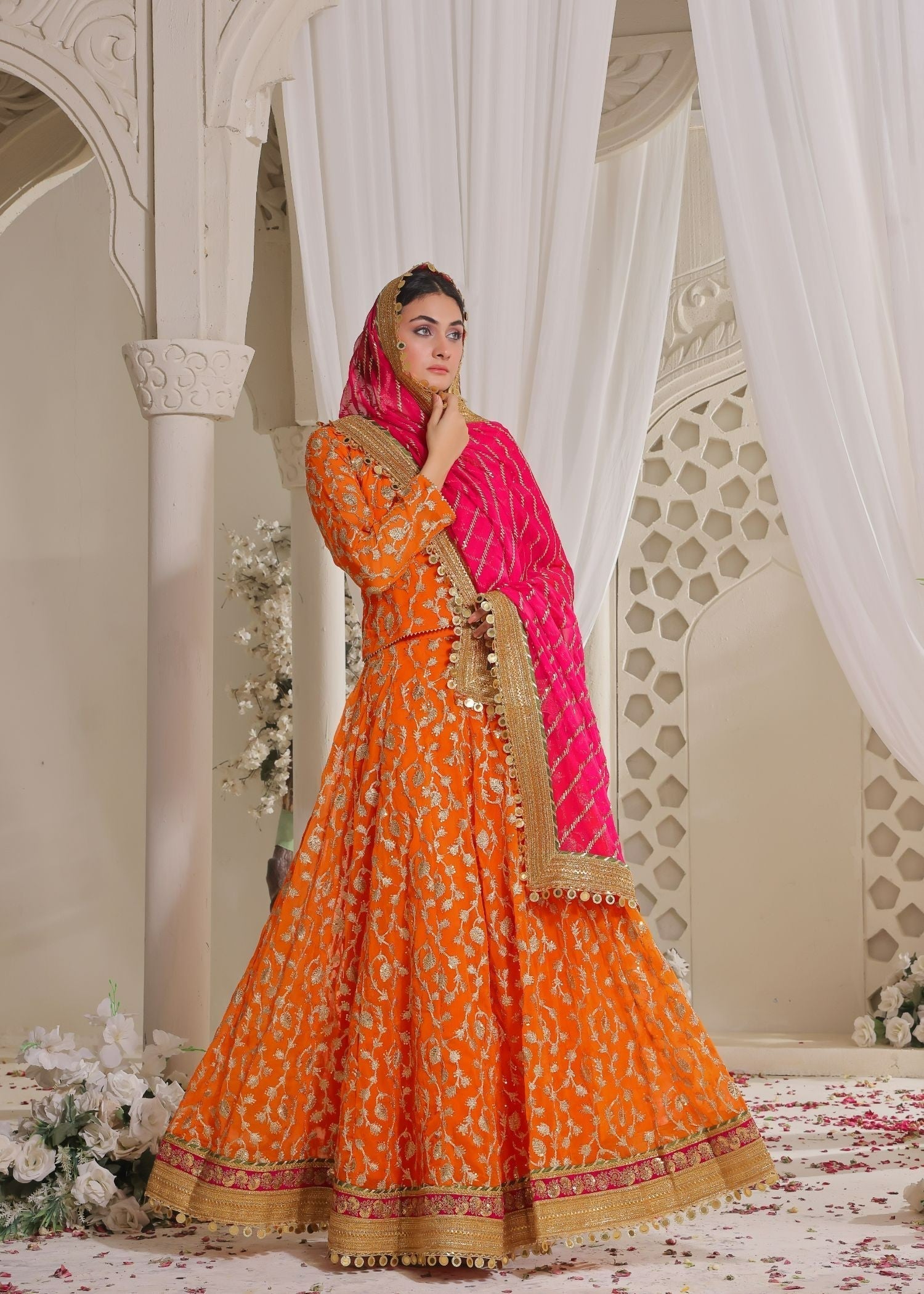 Ayesha Closet Nayab Orange Women 3pcs