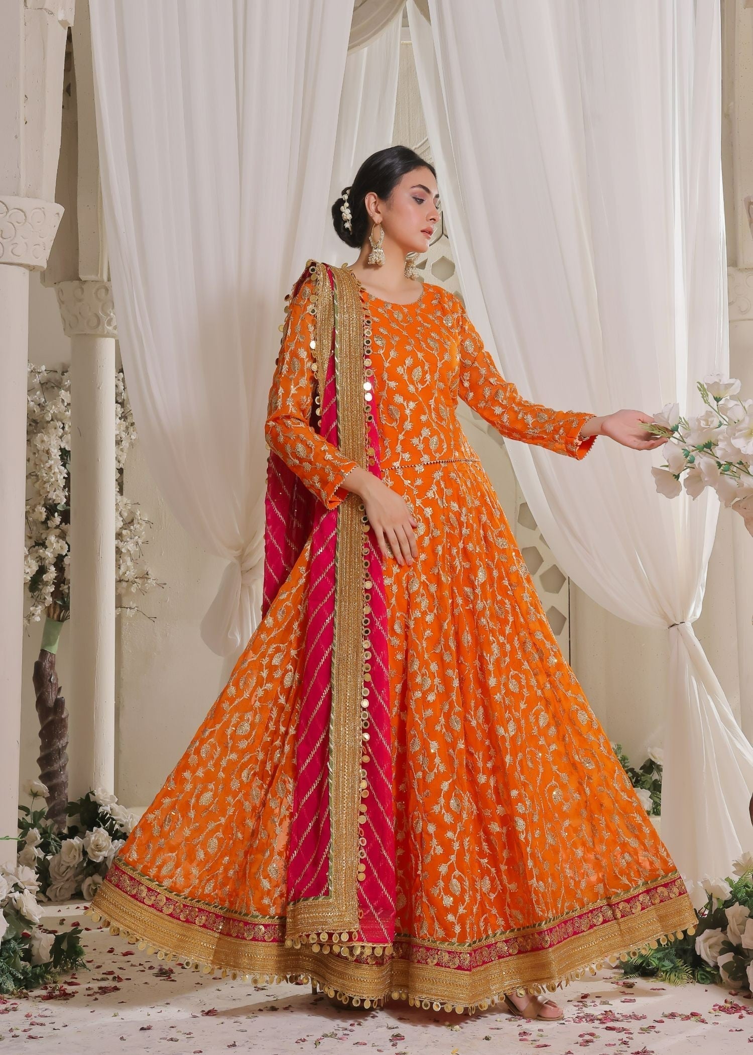 Ayesha Closet Nayab Orange Women 3pcs