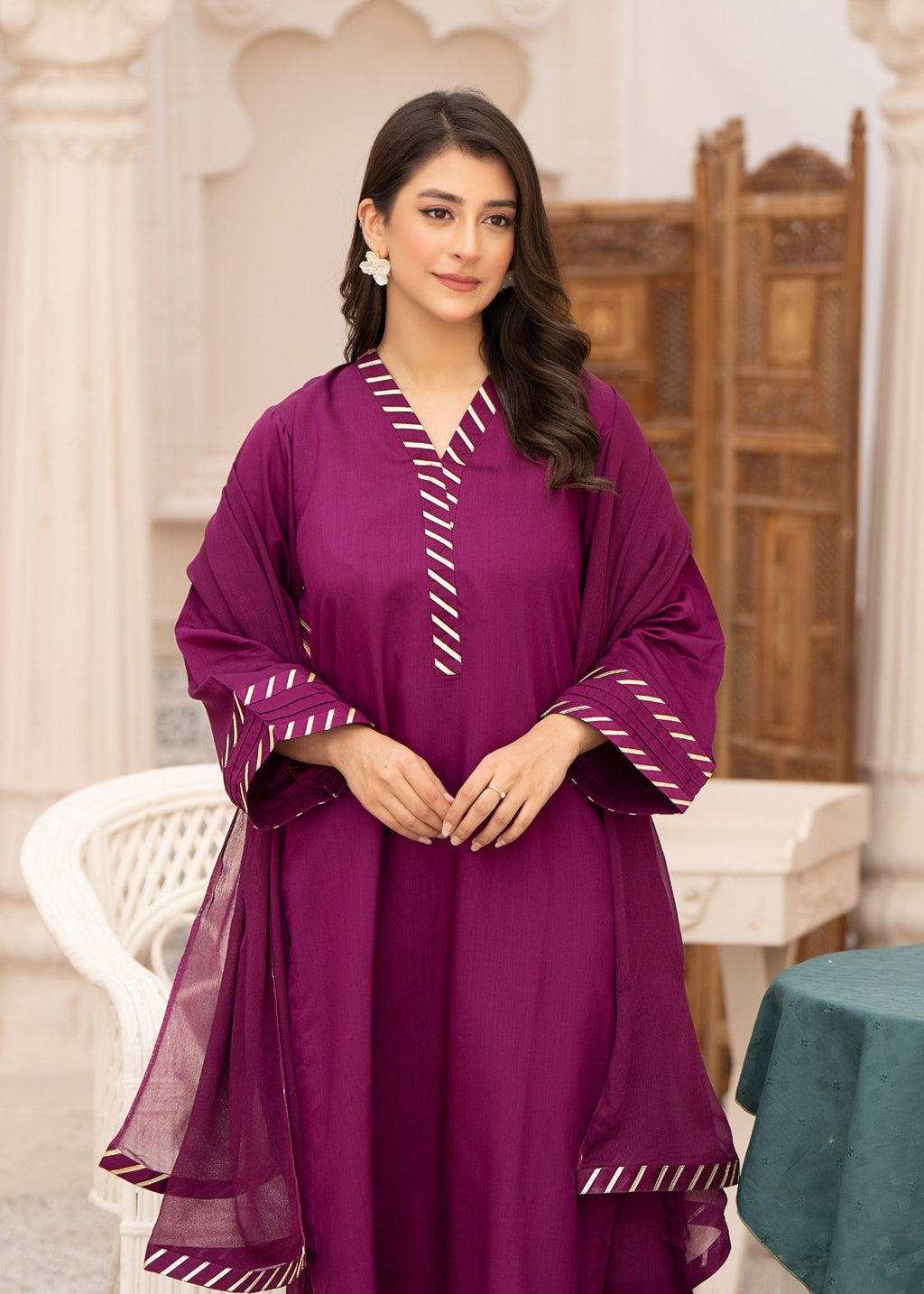 Yolo Pret Silk Viscose with Crinkle Chiffon Pk Dupatta VISC W24 0001 Women 3pcs