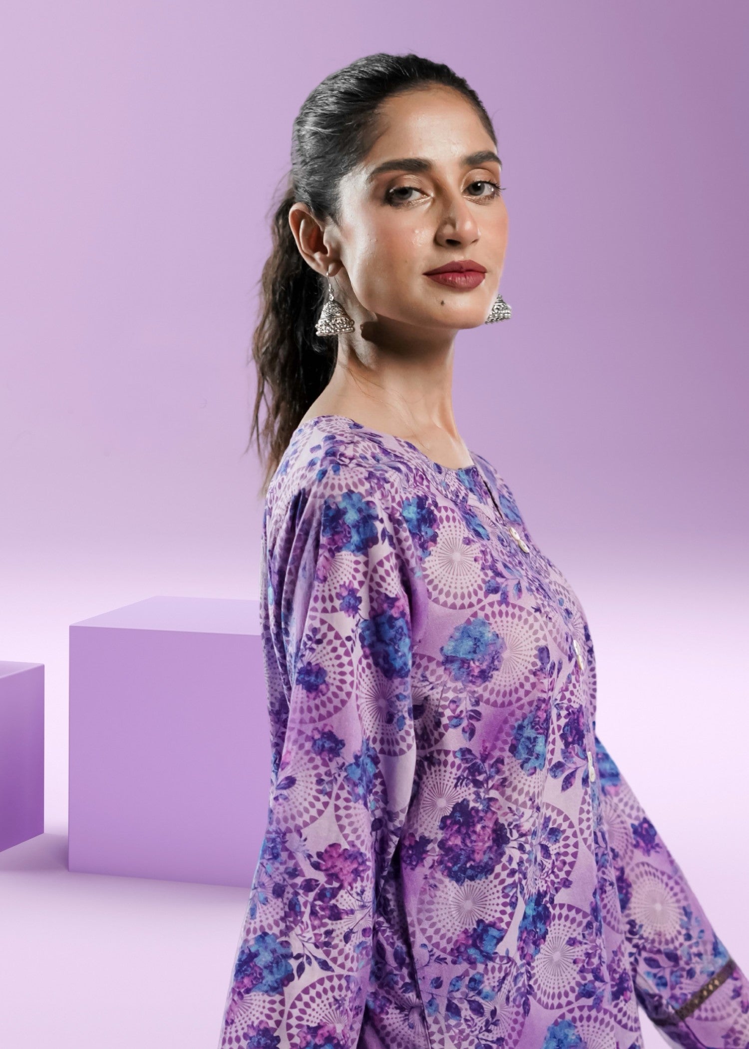 Ahlam By Safa Textile periwinkle co ord set Women 2pcs