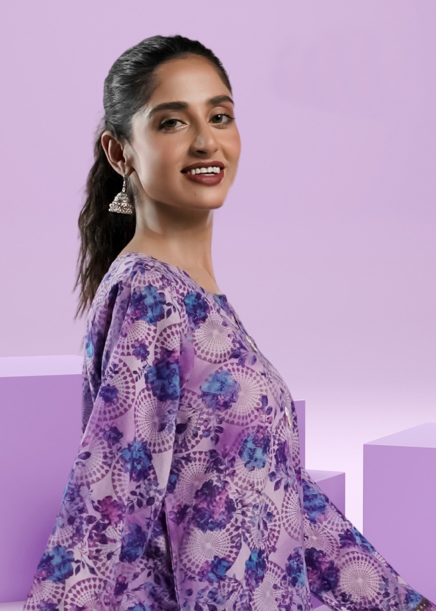 Ahlam By Safa Textile periwinkle co ord set Women 2pcs