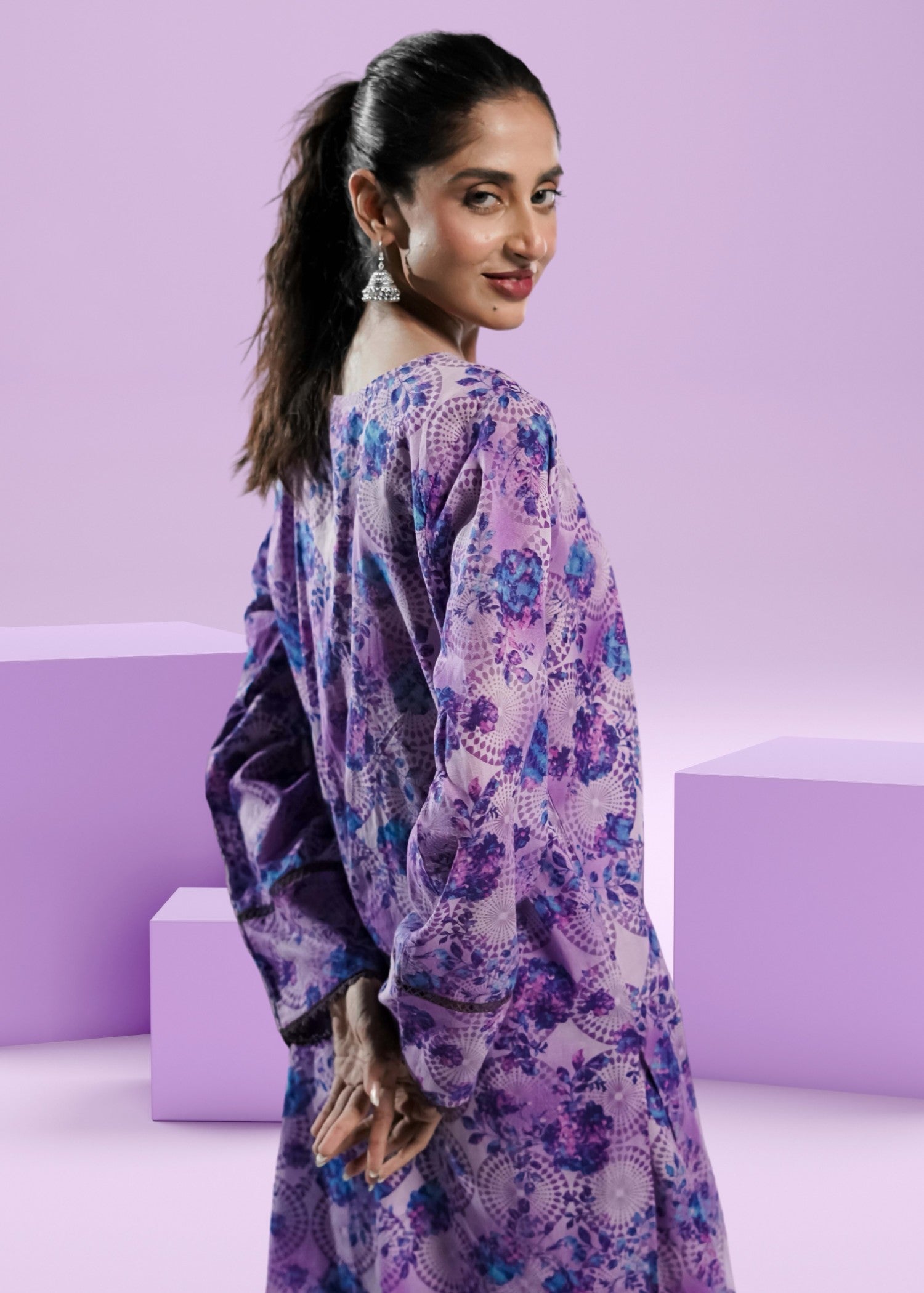 Ahlam By Safa Textile periwinkle co ord set Women 2pcs