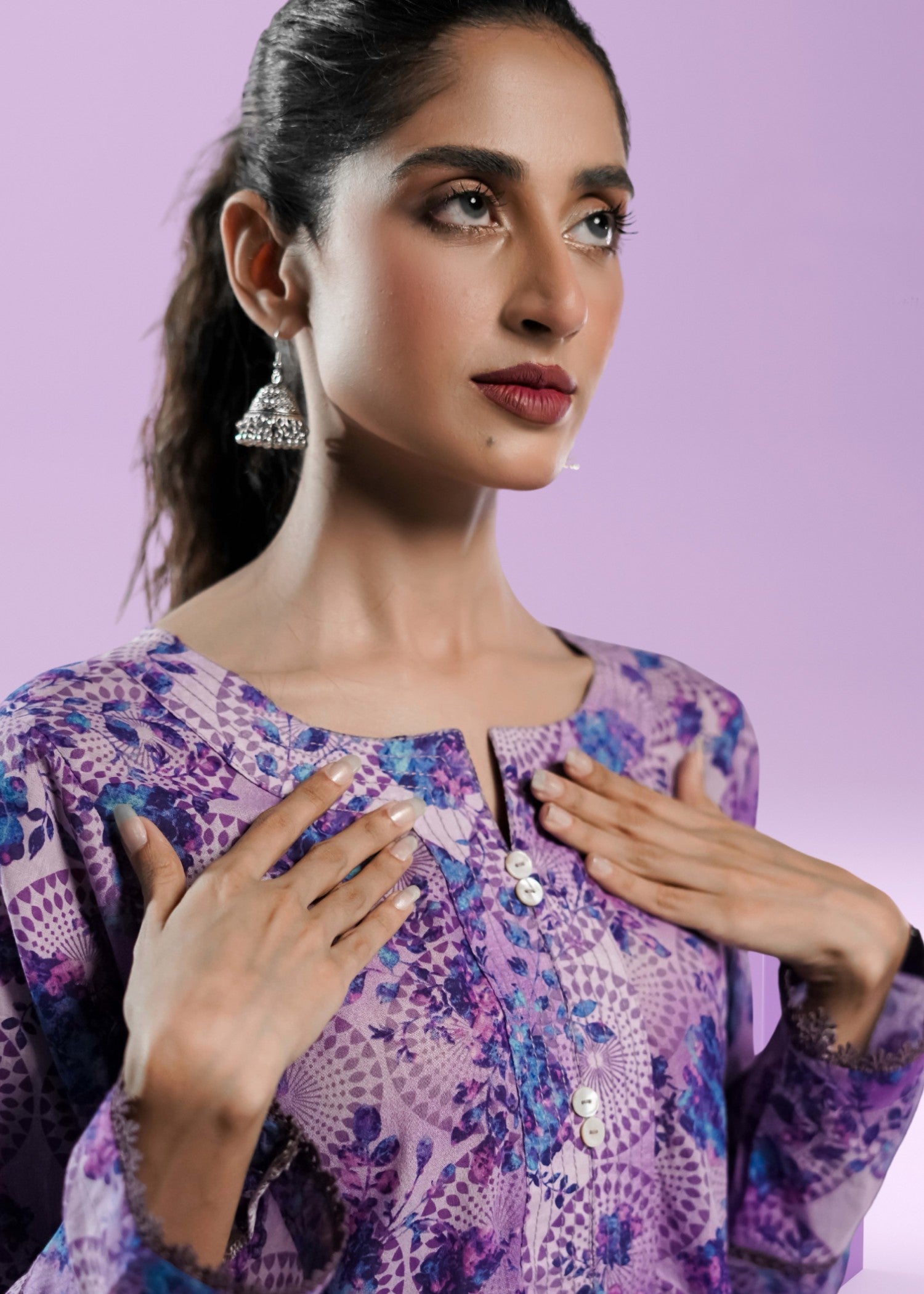 Ahlam By Safa Textile periwinkle co ord set Women 2pcs