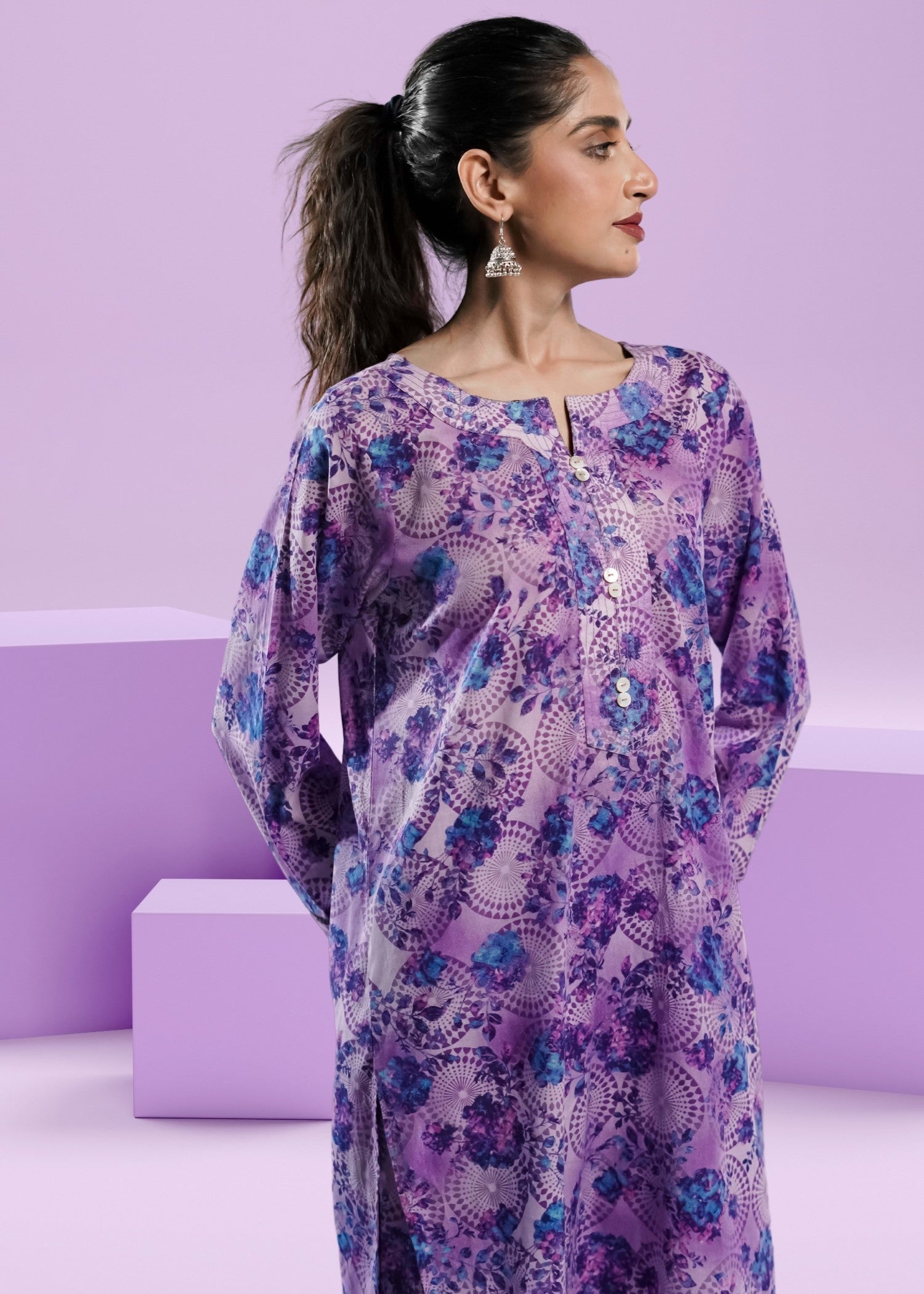Ahlam By Safa Textile periwinkle co ord set Women 2pcs