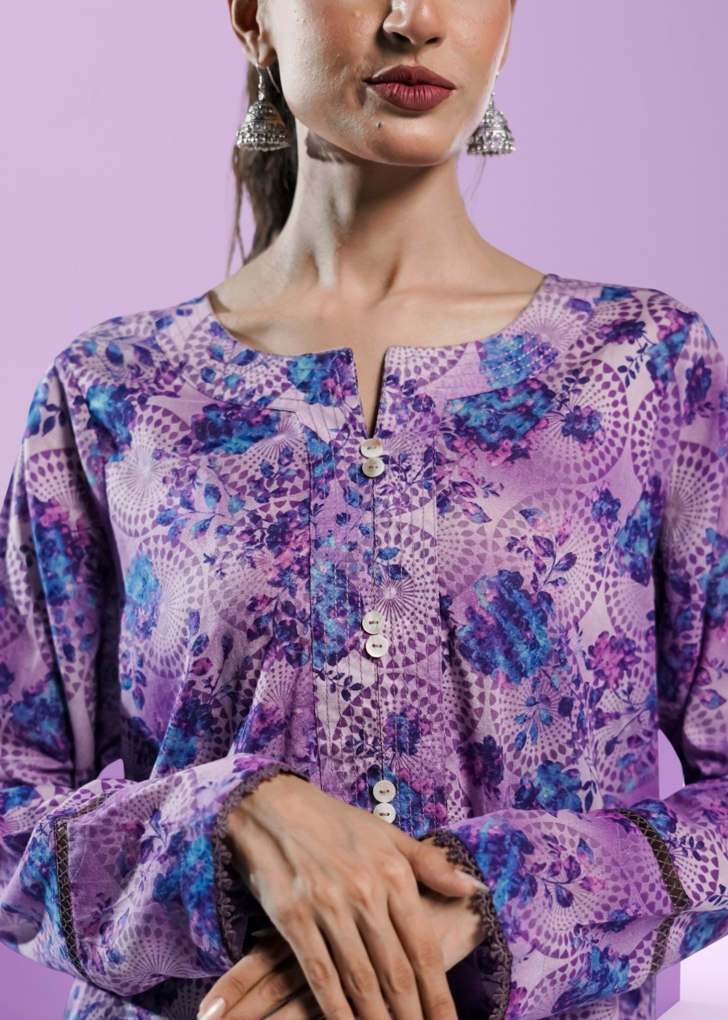 Ahlam By Safa Textile periwinkle co ord set Women 2pcs