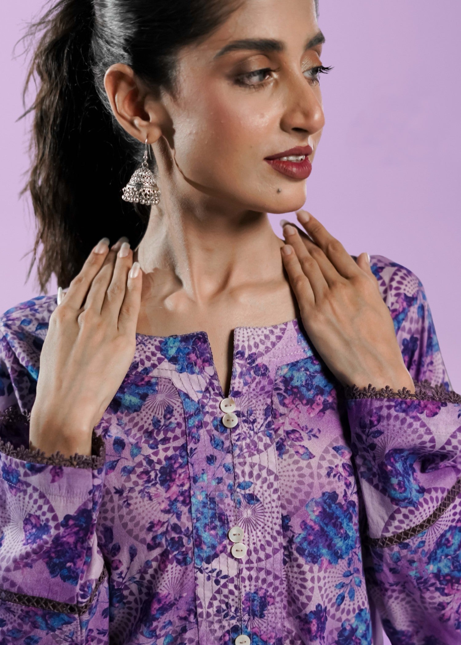 Ahlam By Safa Textile periwinkle co ord set Women 2pcs