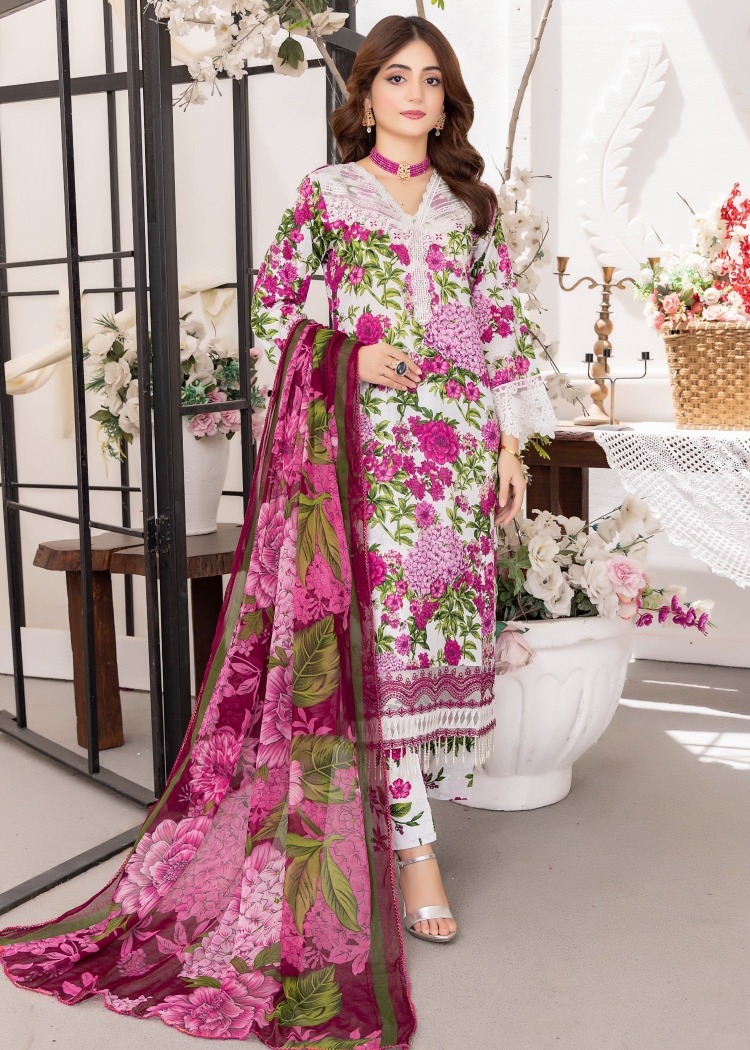 Polawn PD 24 401 A NAYAB PRET LAWN COLLECTION Women 3pcs