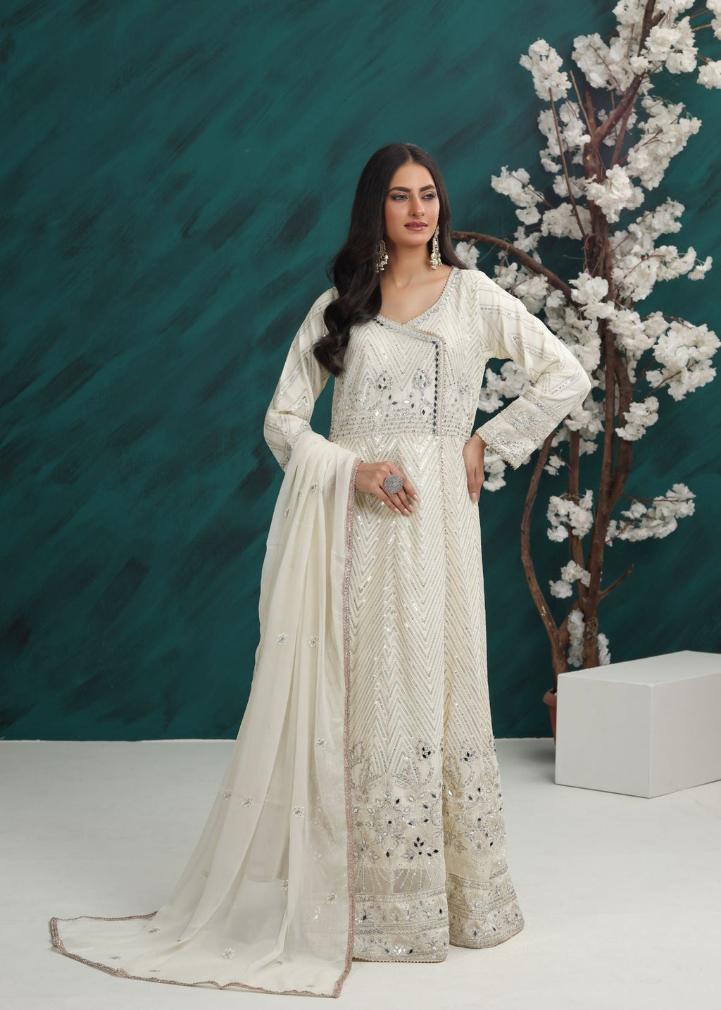 Al Burhan Apparel Mashaal Off White Women 3pcs