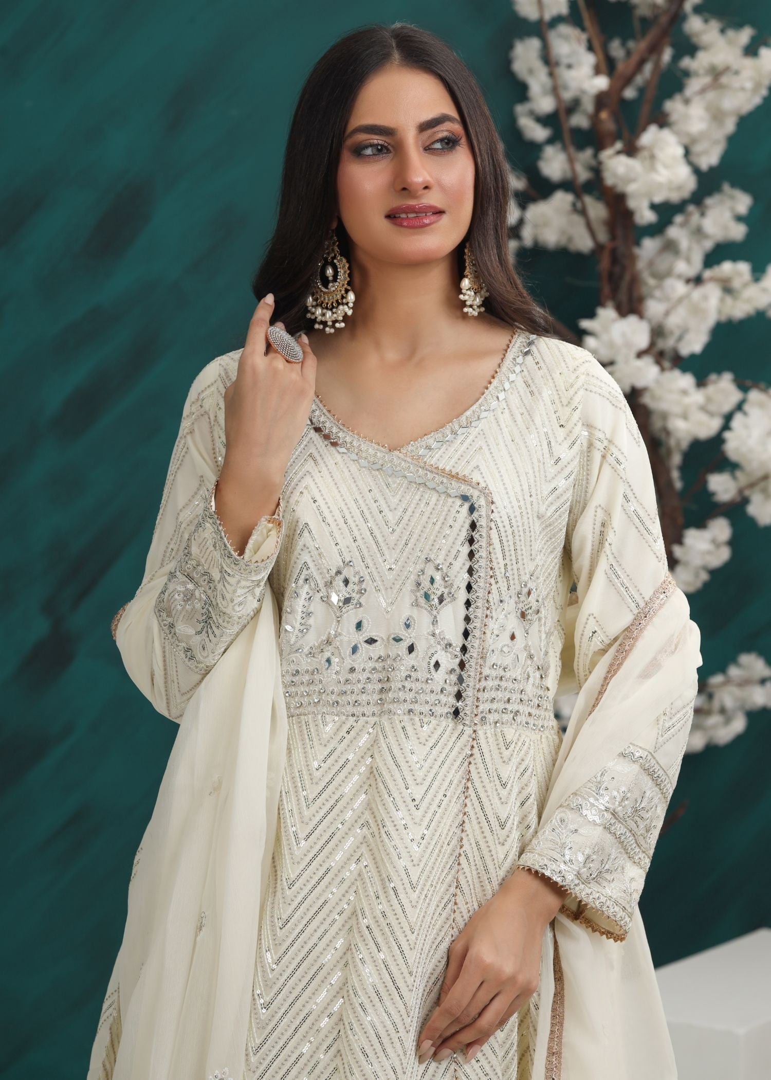 Al Burhan Apparel Mashaal Off White Women 3pcs