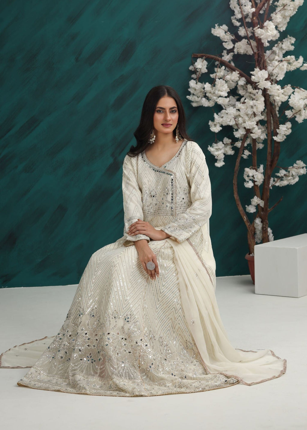 Al Burhan Apparel Mashaal Off White Women 3pcs