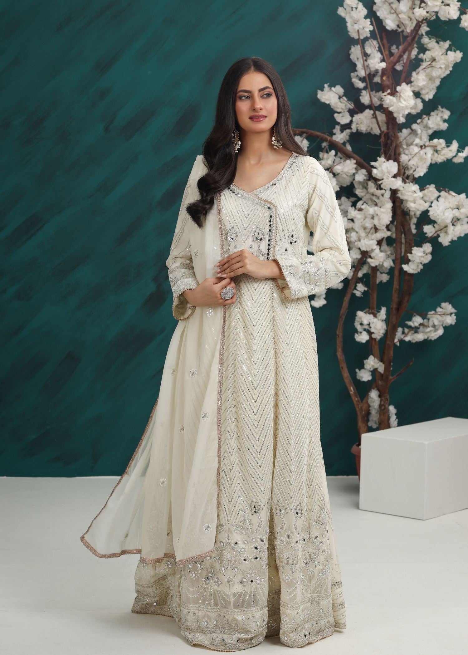 Al Burhan Apparel Mashaal Off White Women 3pcs