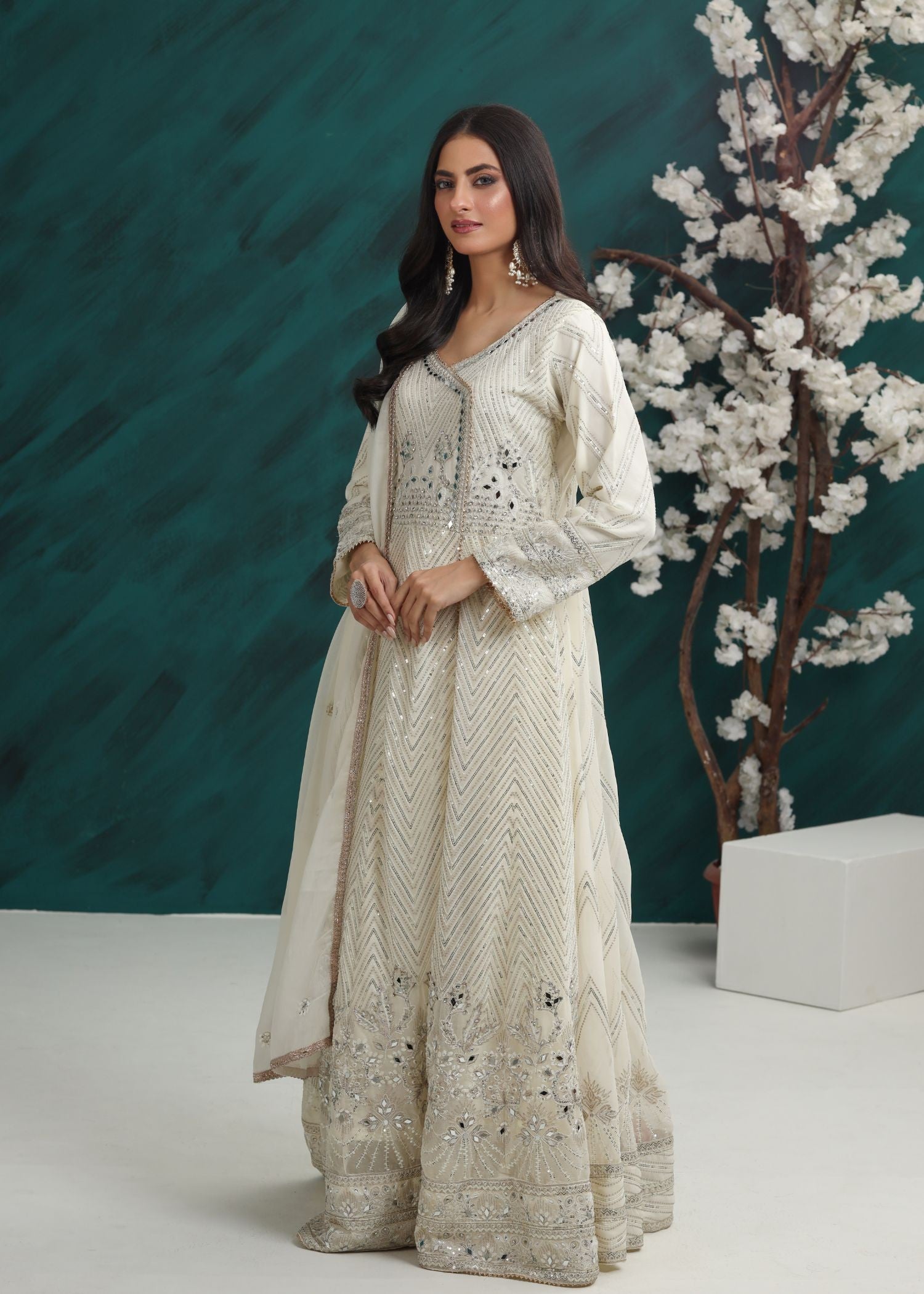 Al Burhan Apparel Mashaal Off White Women 3pcs