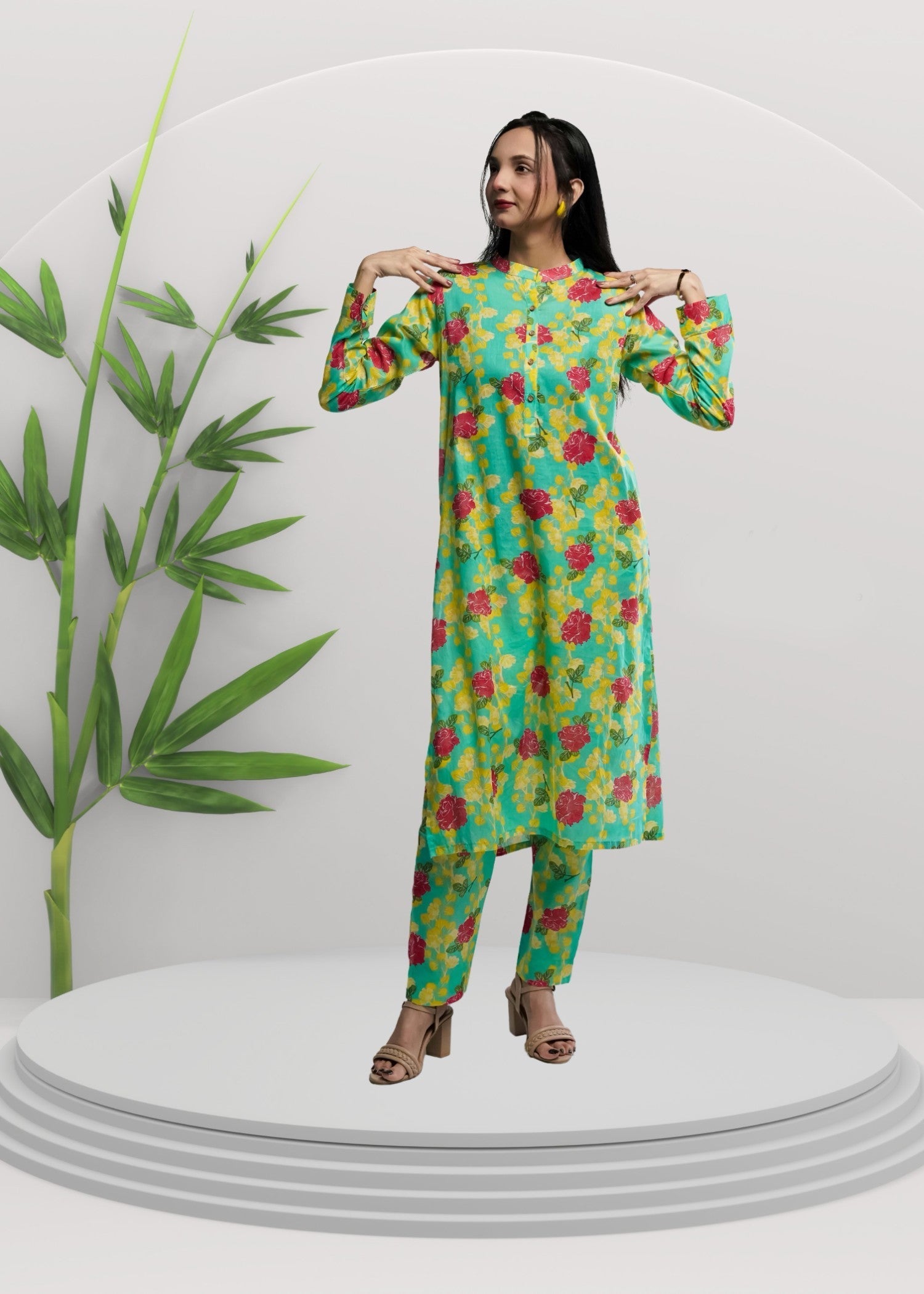 Ahlam By Safa Textile Seafoam Co ord Set Women 2pcs