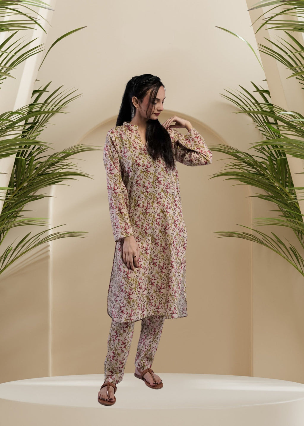 Ahlam By Safa Textile Floral Finesse Co Ord Set Women 2pcs