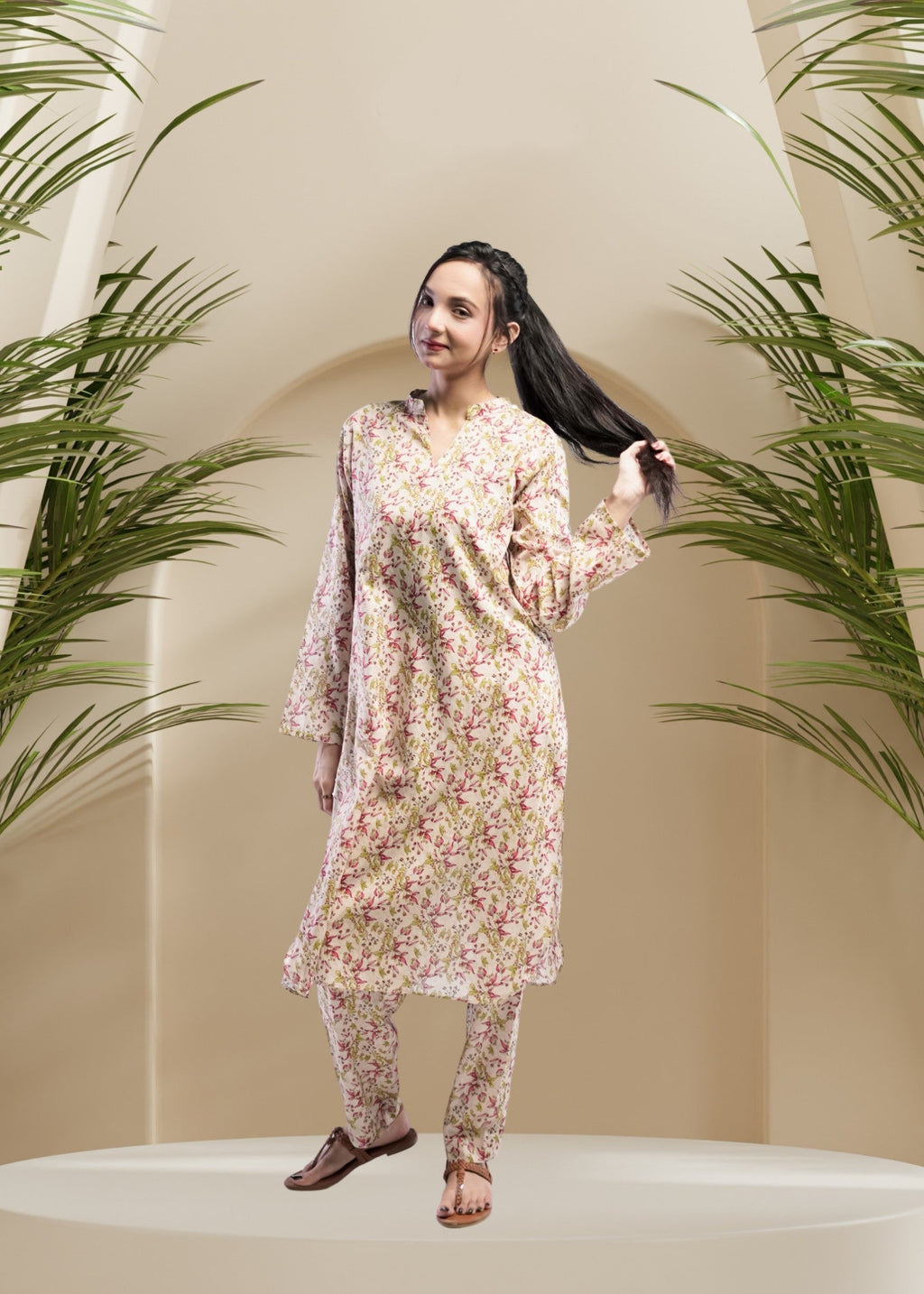 Ahlam By Safa Textile Floral Finesse Co Ord Set Women 2pcs