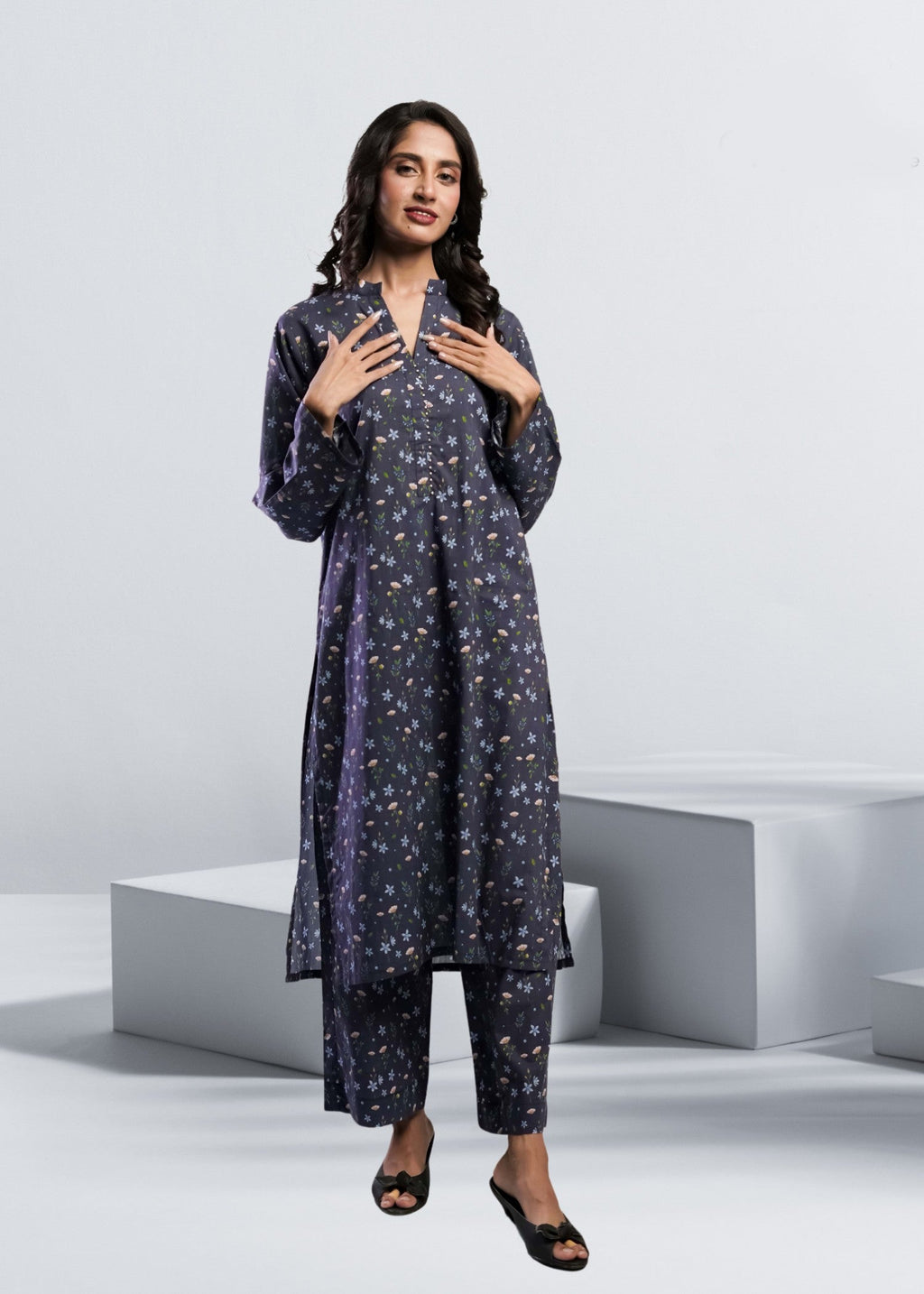 Ahlam By Safa Textile BlueBell Co Ord Set Women 2pcs