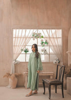 Zauk Apple Green Embroidered Two Piece Dress Women 2pcs