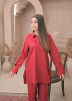 Zauk Reddish Maroon Two Piece Dress Women 2pcs