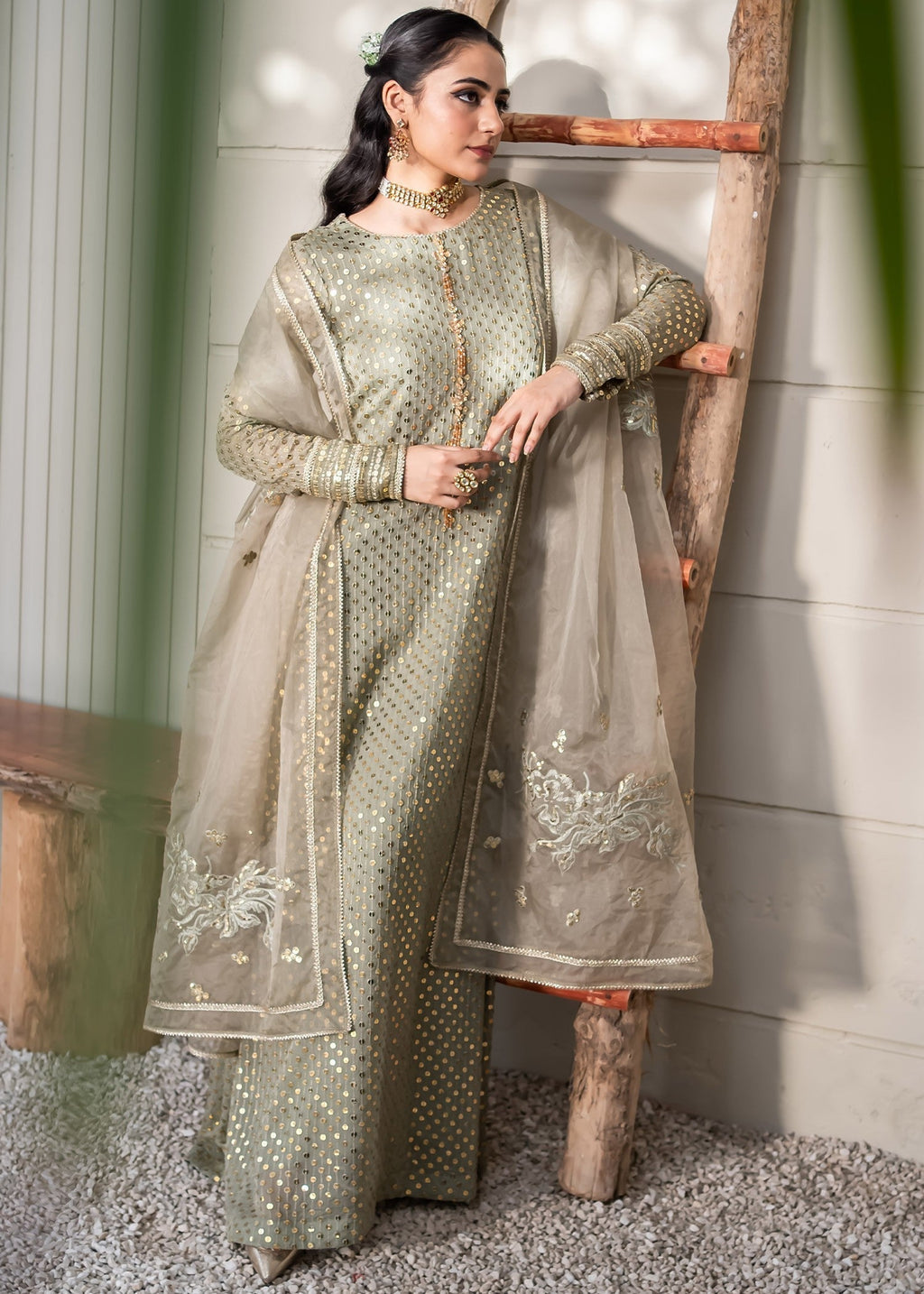 Rang-e-Haya Sifana (Mud Green) Women 4pcs