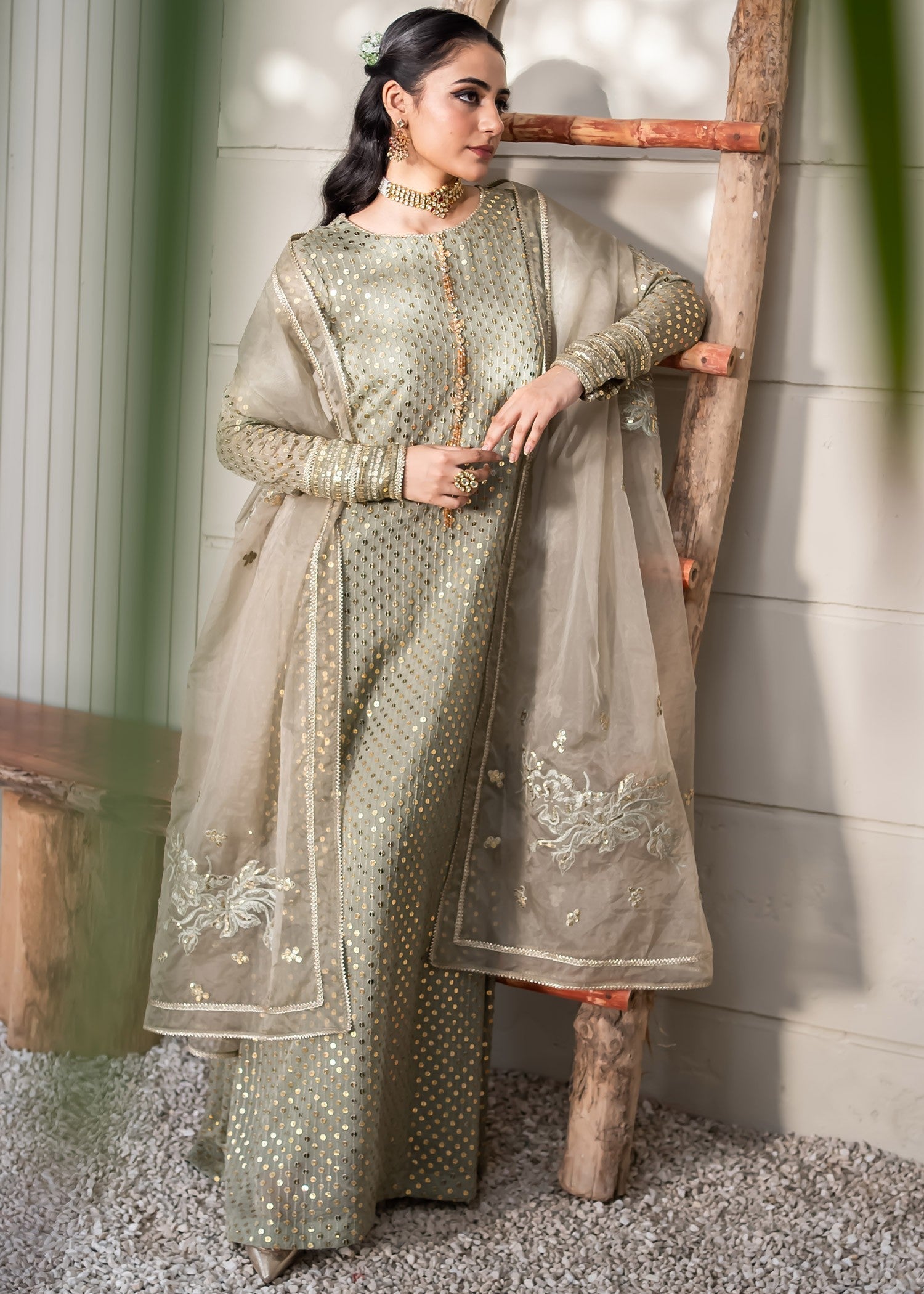 Rang-e-Haya Sifana (Mud Green) Women 4pcs