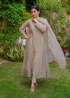 Mona Embroidery Ornate Blossoms beige Women 3pcs
