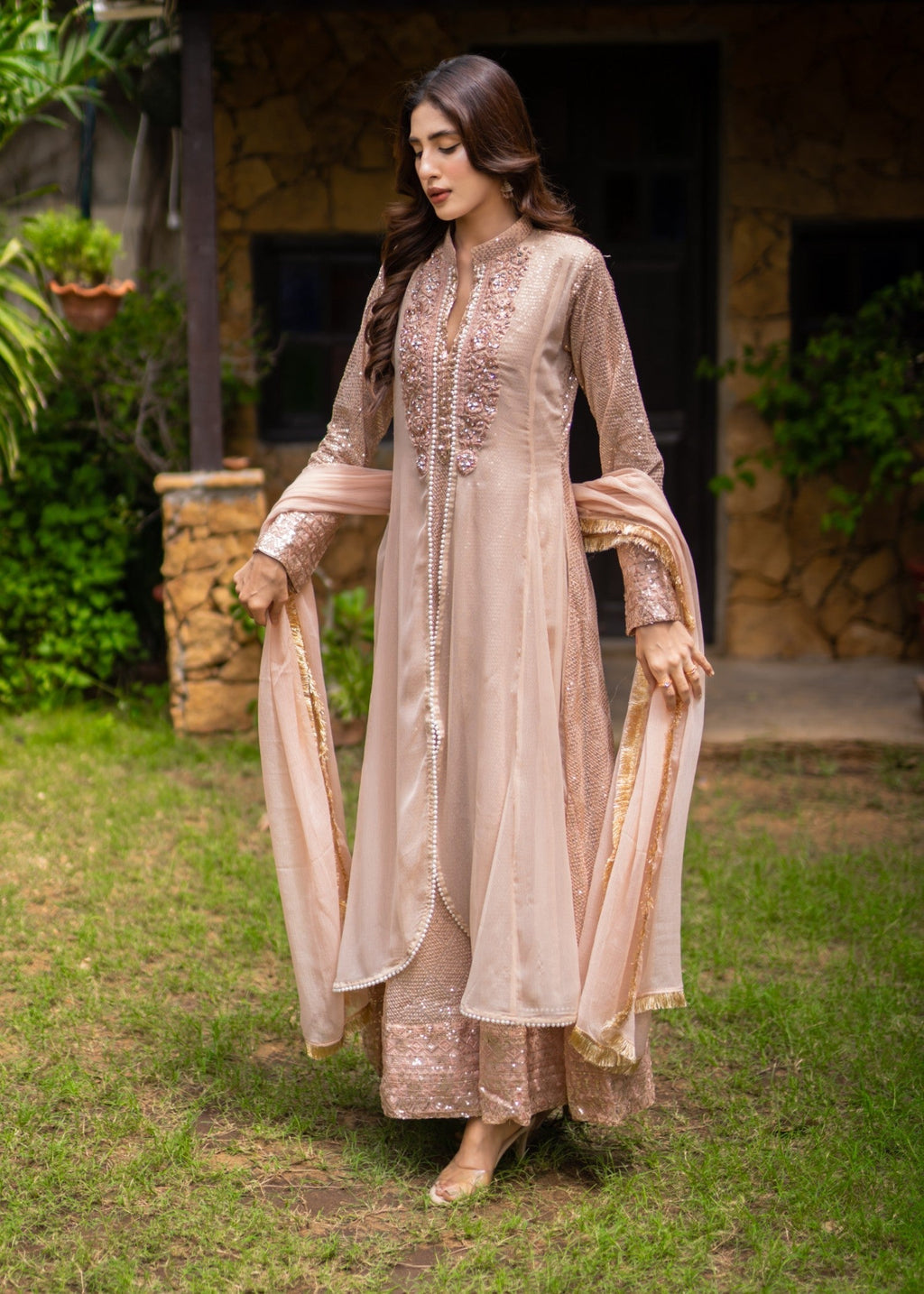 Mona Embroidery Artisan Peach Women 3pcs