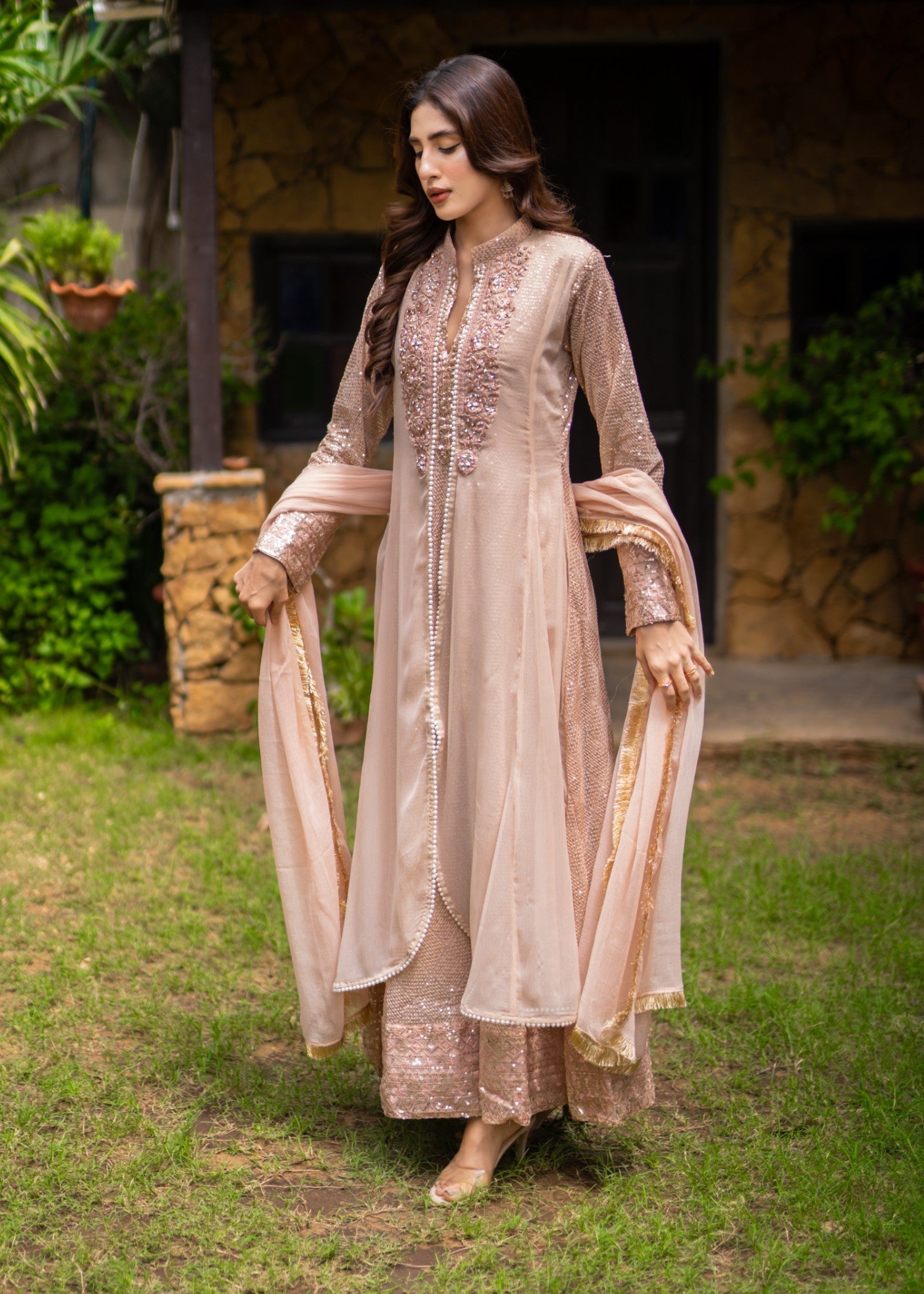 Mona Embroidery Artisan Peach Women 3pcs