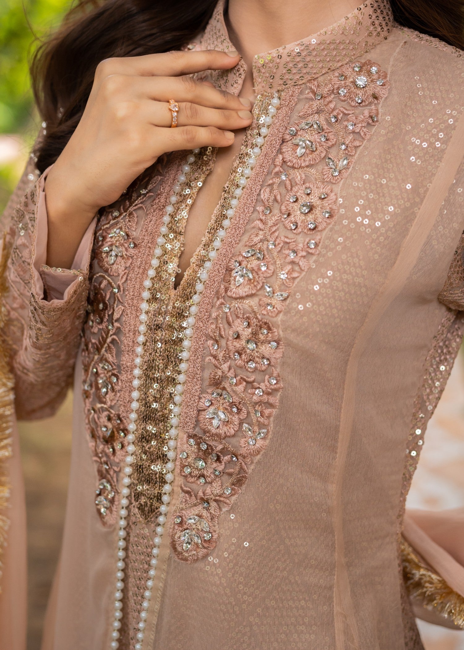 Mona Embroidery Artisan Peach Women 3pcs