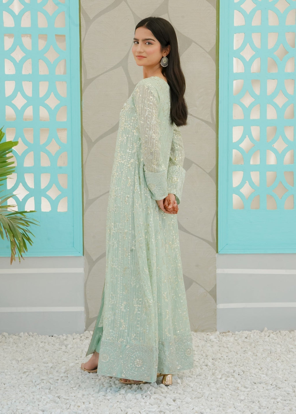 Mona Embroidery Artisan Flow Mint Green Women 3pcs