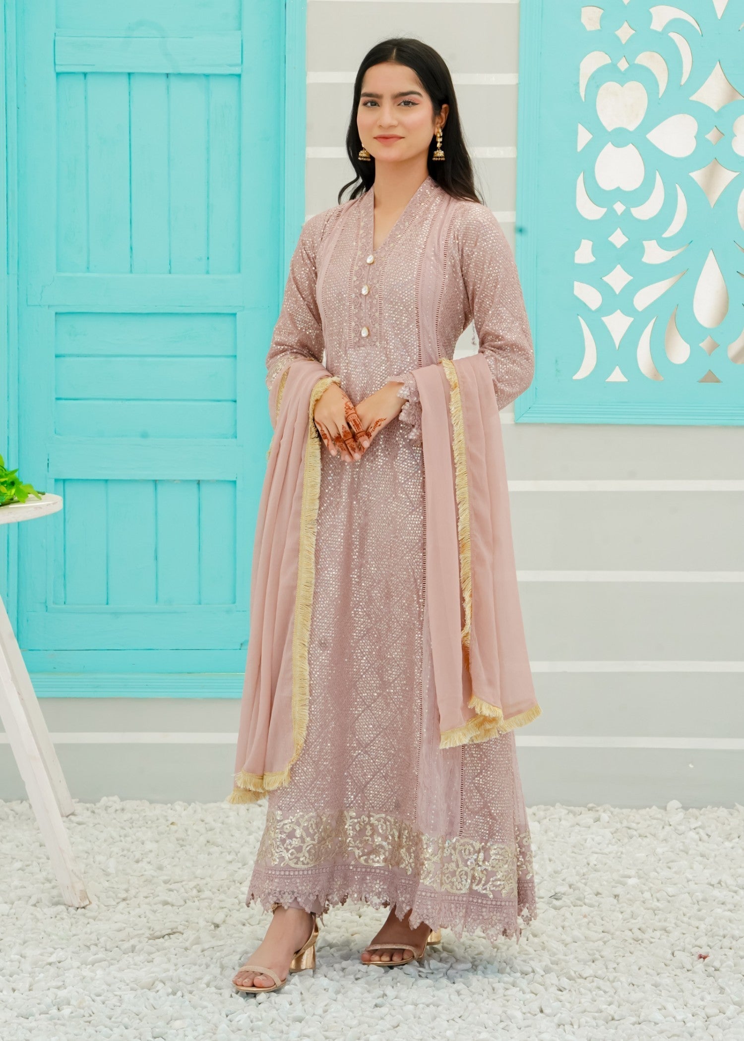 Mona Embroidery Ethereal Lace Lilac Women 3pcs