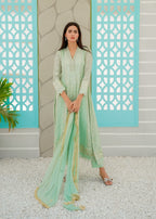 Mona Embroidery Ethereal Lace Mint Green Women 3pcs