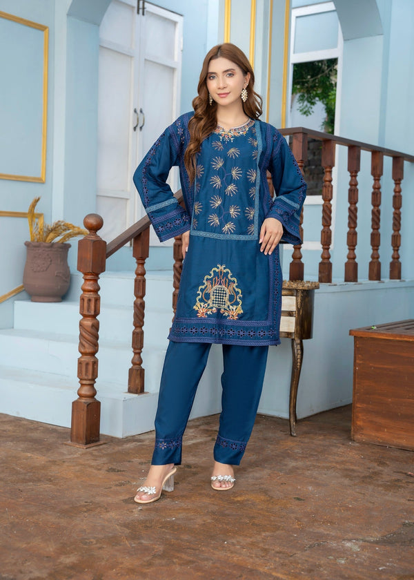 Araish Navy Blue Viscose Chikankari '24 Women 2pcs