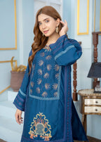 Araish Navy Blue Viscose Chikankari '24 Women 2pcs