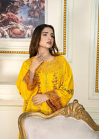 Araish Yellow Cambric Cotton Chikankari '24 Women 2pcs