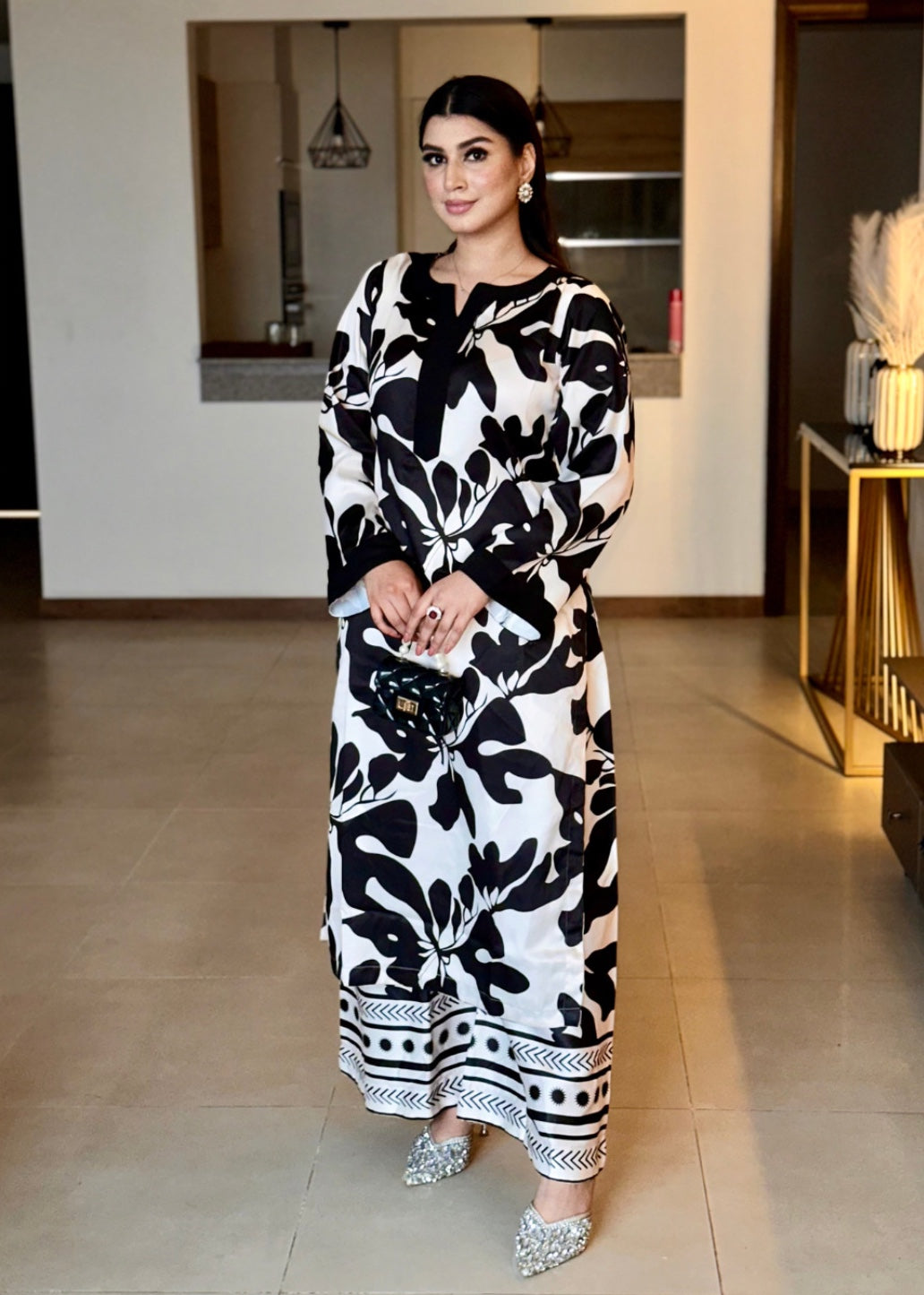 Ayesha B off white and black Women 2pcs