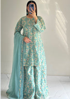 Ayesha B pastel green flapper suit (sabeen) Women 3pcs