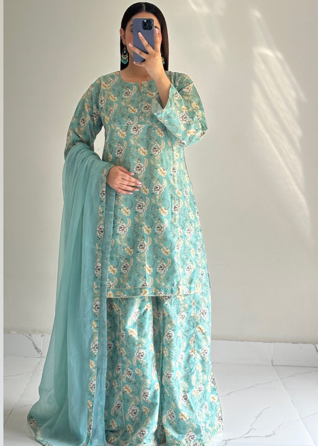 Ayesha B pastel green flapper suit (sabeen) Women 3pcs