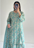 Ayesha B pastel green flapper suit (sabeen) Women 3pcs