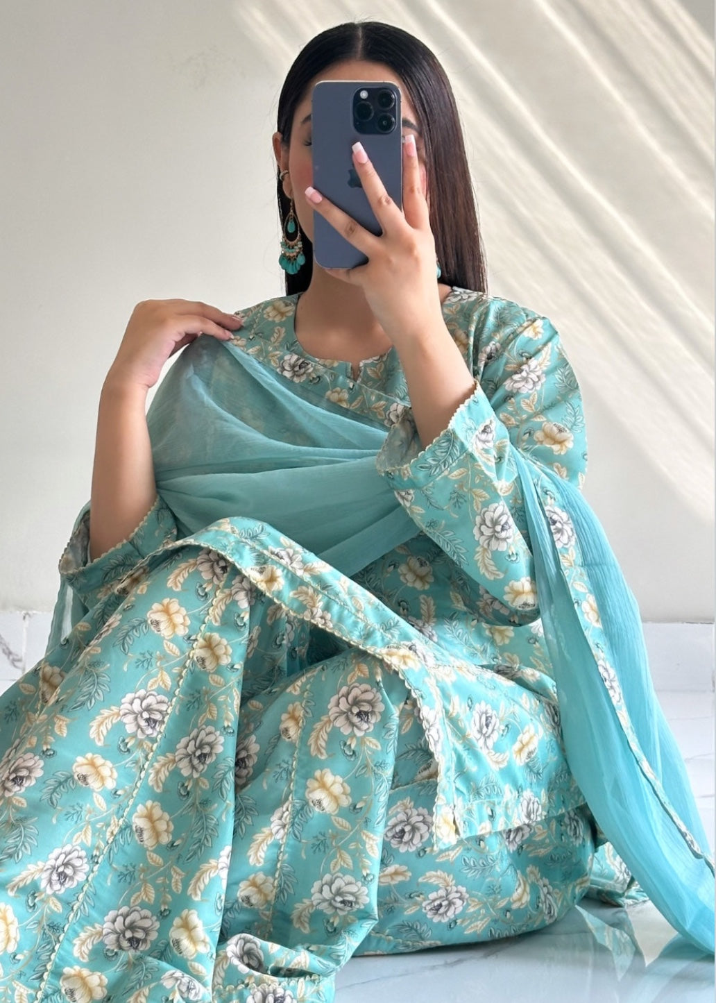 Ayesha B pastel green flapper suit (sabeen) Women 3pcs