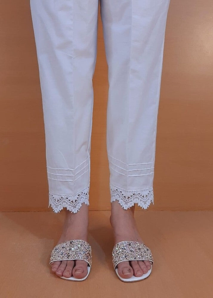 Zardi Lace Trouser Cotton White ZT537 Women 1pcs