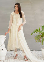 Mona Embroidery Delicate Drapes Offwhite Women 3pcs