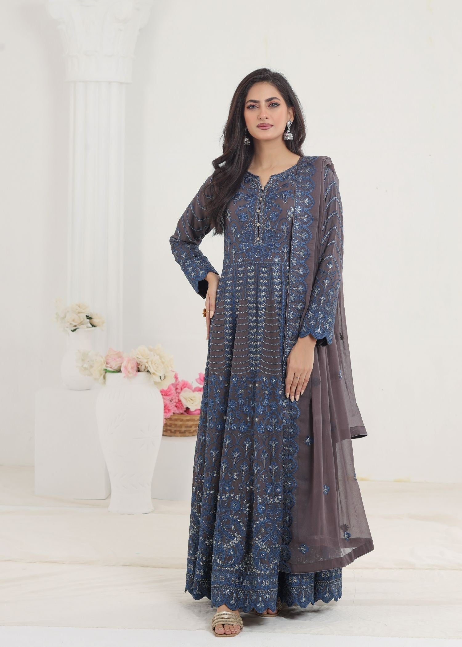 Ayesha Closet Jahanara Charcoal Women 3pcs