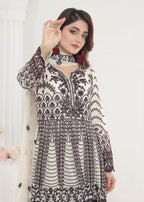 Ayesha Closet Jahanara Brown White Fusion Women 3pcs
