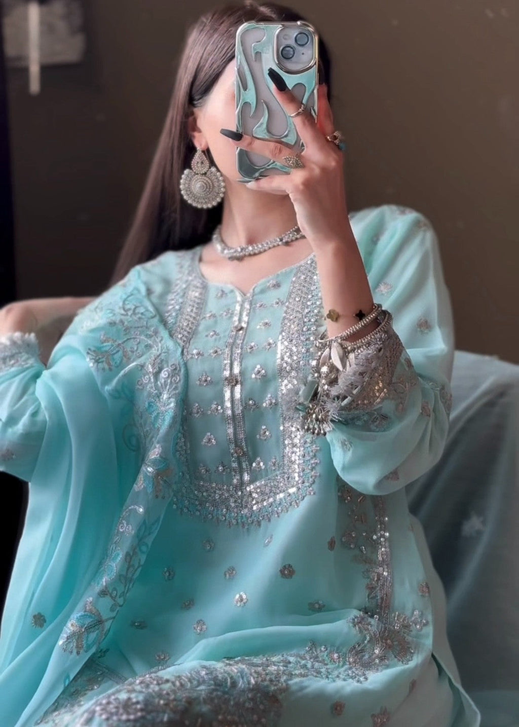 Four Season Boutique Dur E Fishan ICE BLUE Women 3pcs