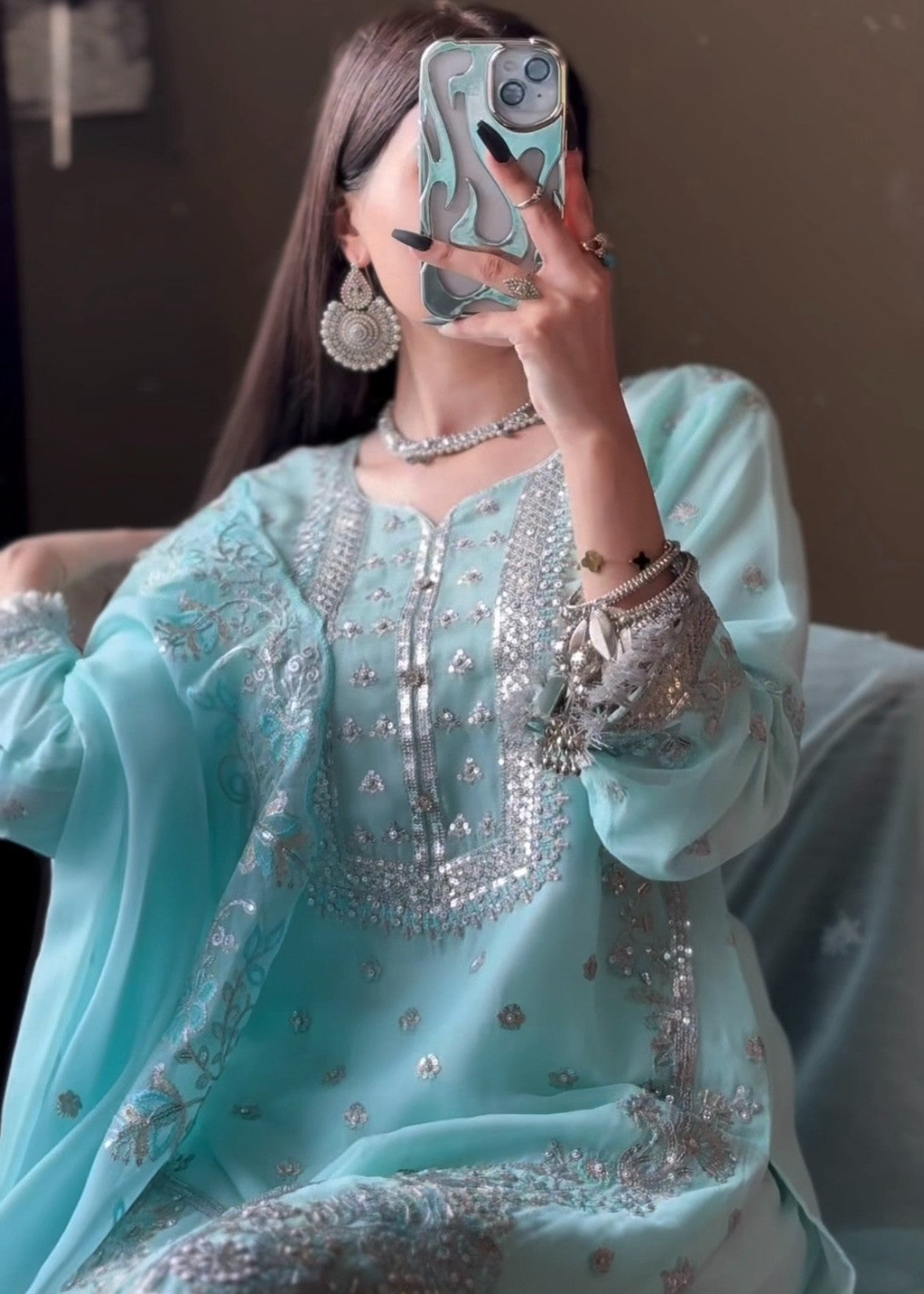 Four Season Boutique Dur E Fishan ICE BLUE Women 3pcs