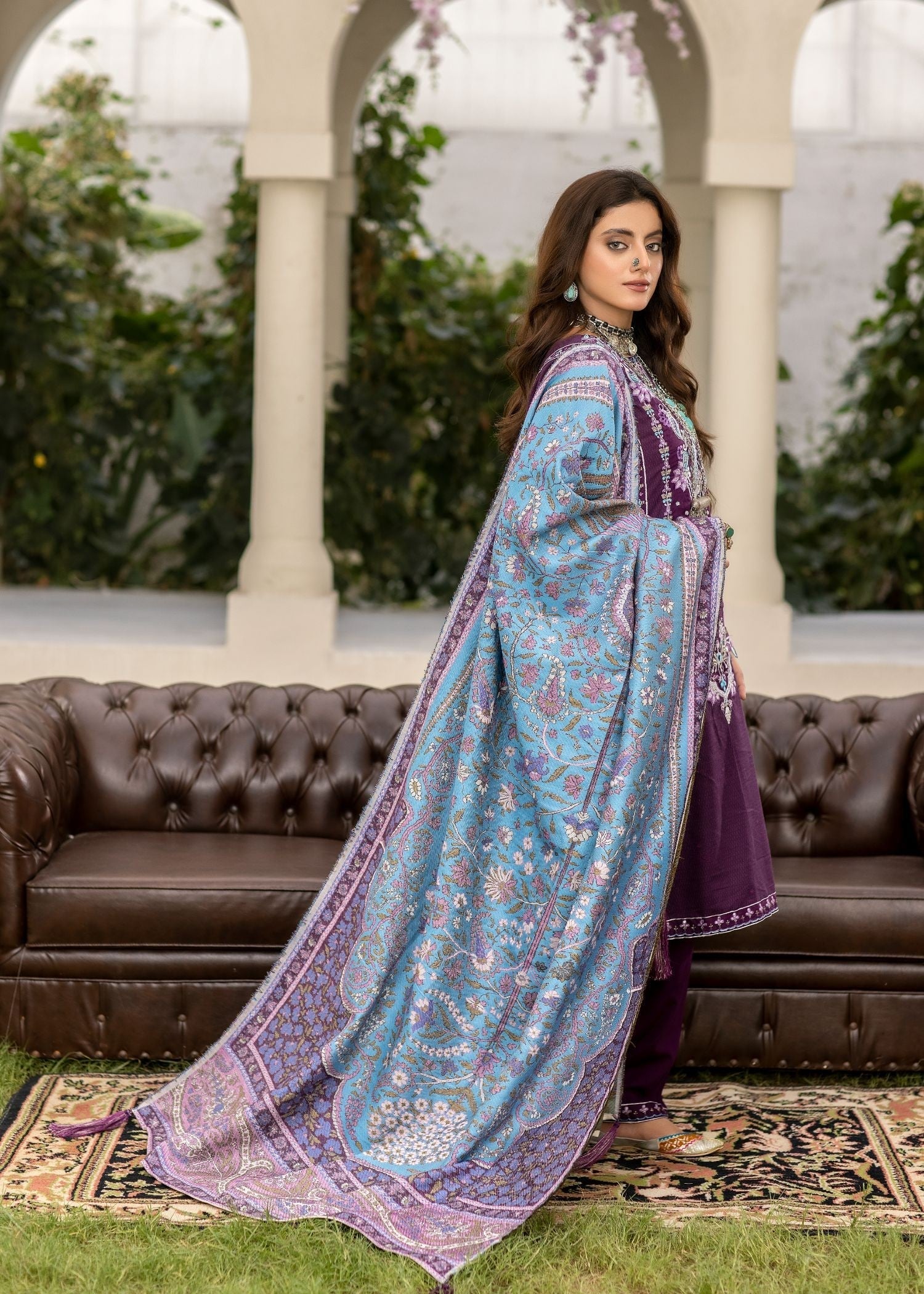 Meem Designs PURPLE (KHADDAR) Women 3pcs