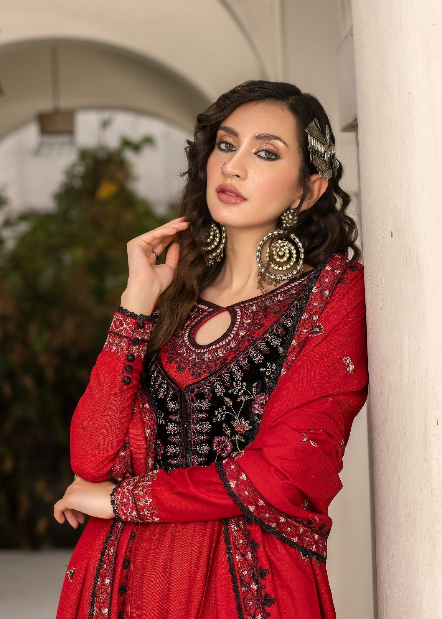 Meem Designs RED (KARANDI) Women 4pcs