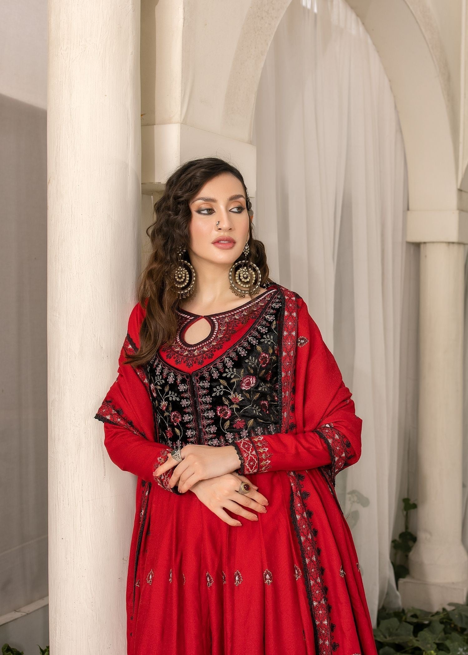 Meem Designs RED (KARANDI) Women 4pcs