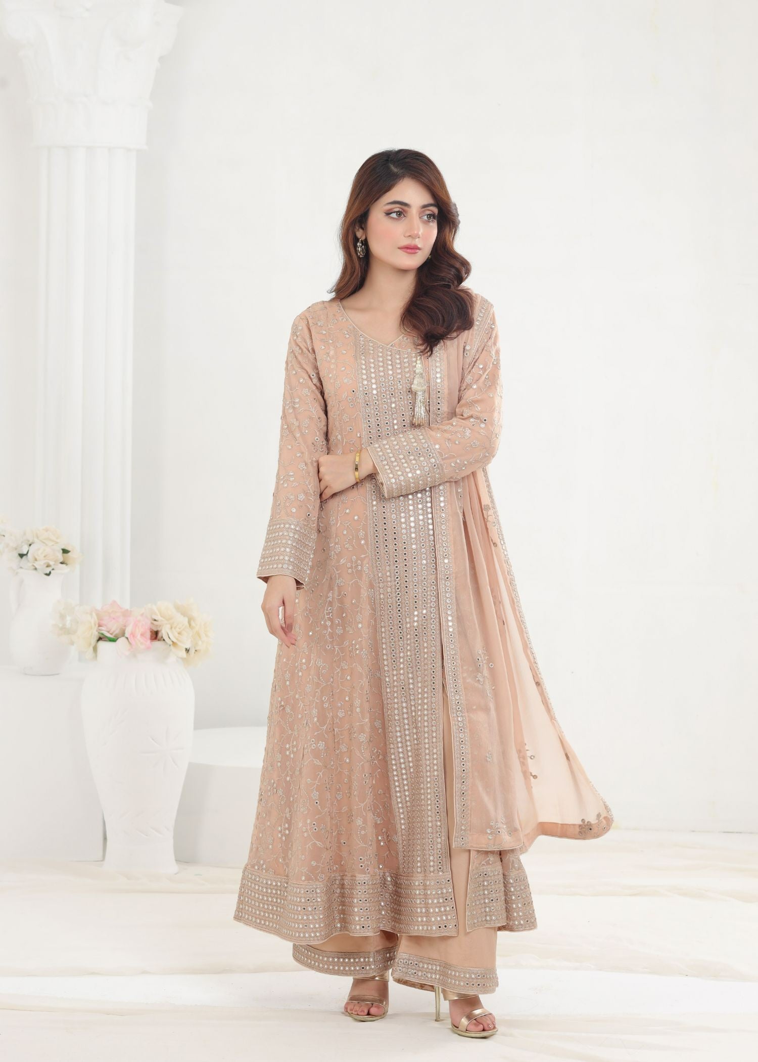 Ayesha Closet Lalazaar Peach Women 3pcs