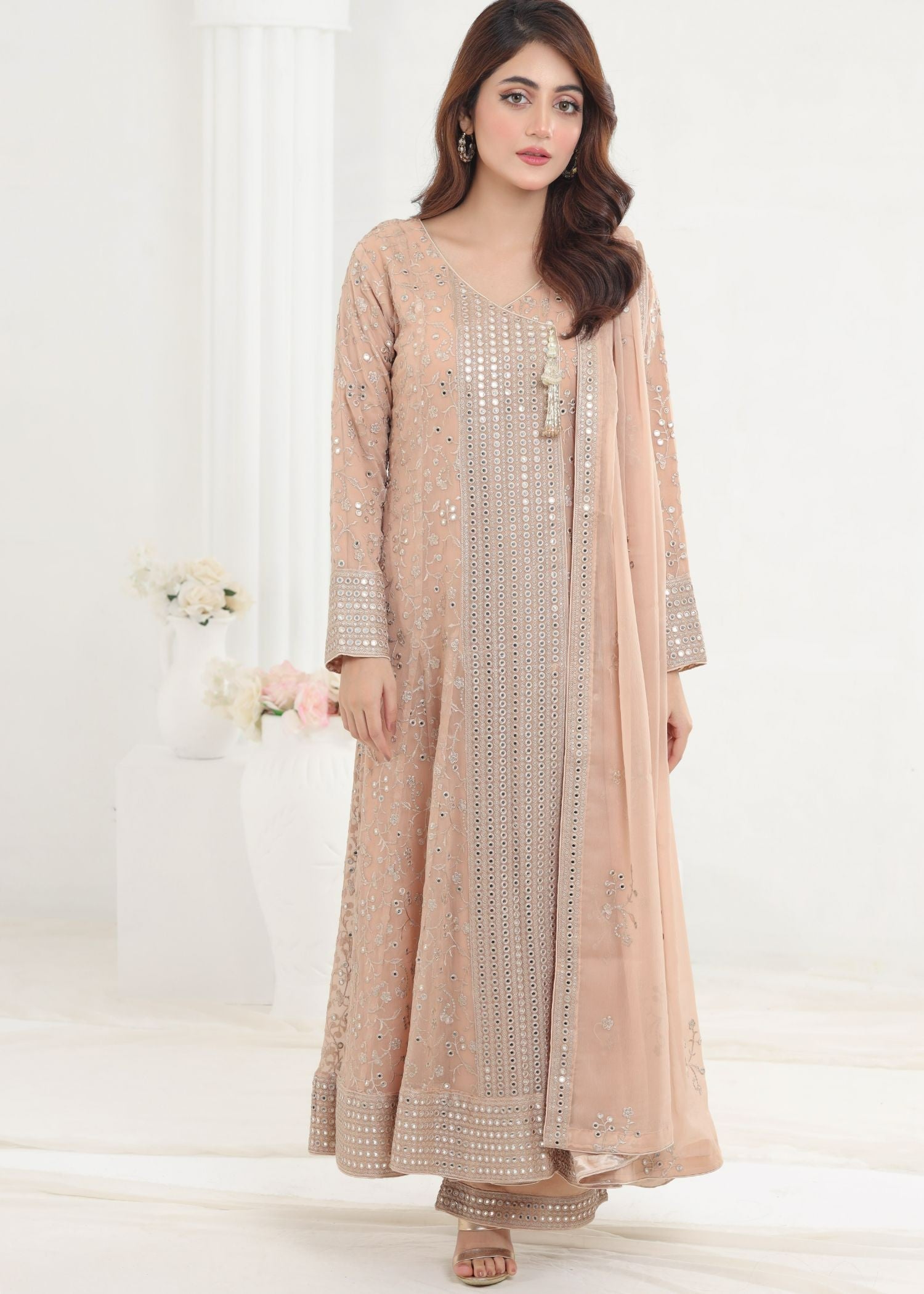 Ayesha Closet Lalazaar Peach Women 3pcs